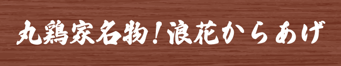 丸鶏家名物！浪花からあげ